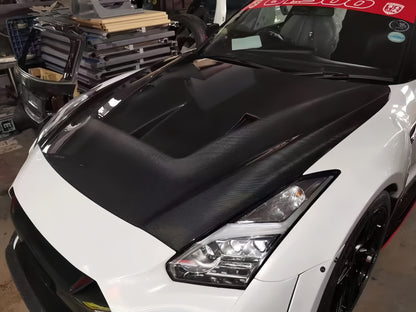 JDMuscle [17-24 GT-R] Carbon Fiber Hood - LB Style
