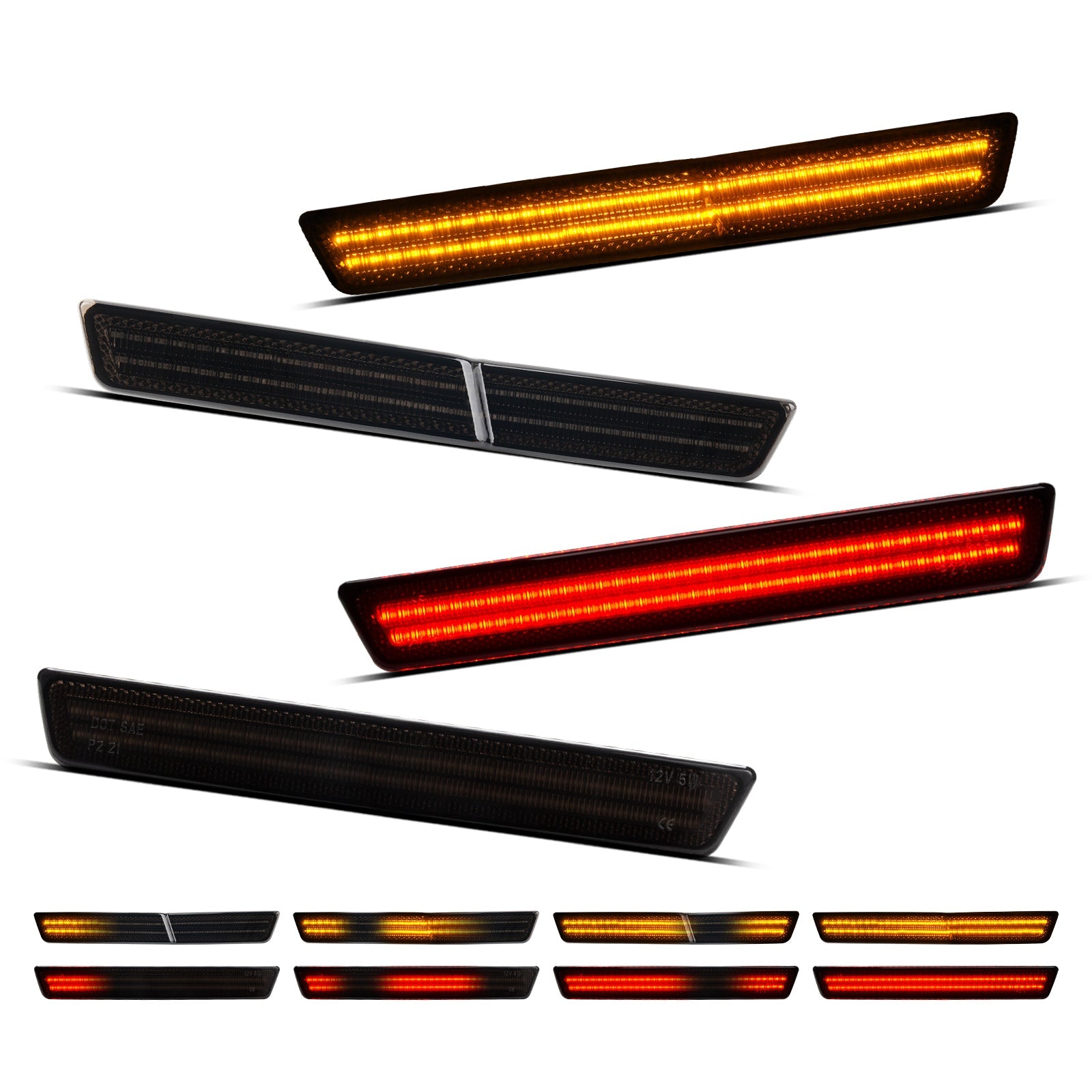 CHALLENGER WIDEBODY 15-23 FRONT/REAR DYNAMIC SMOKED LED SIDE MARKERS