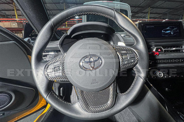 2020-Up Toyota Supra Carbon Fiber Steering Wheel Trim Cover