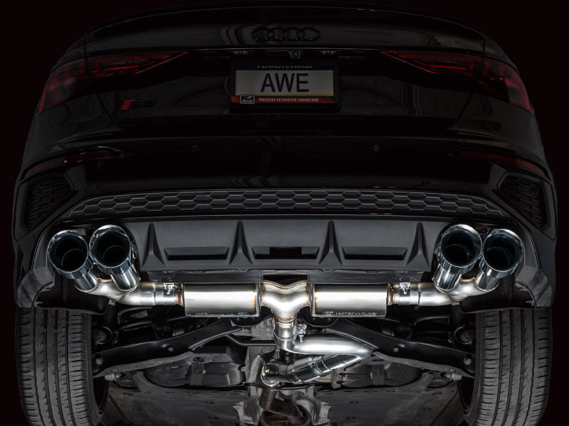 AWE Tuning AWE 22-24 Audi 8Y S3 Touring Edition Exhaust - Chrome Silver Tips 3015-42897