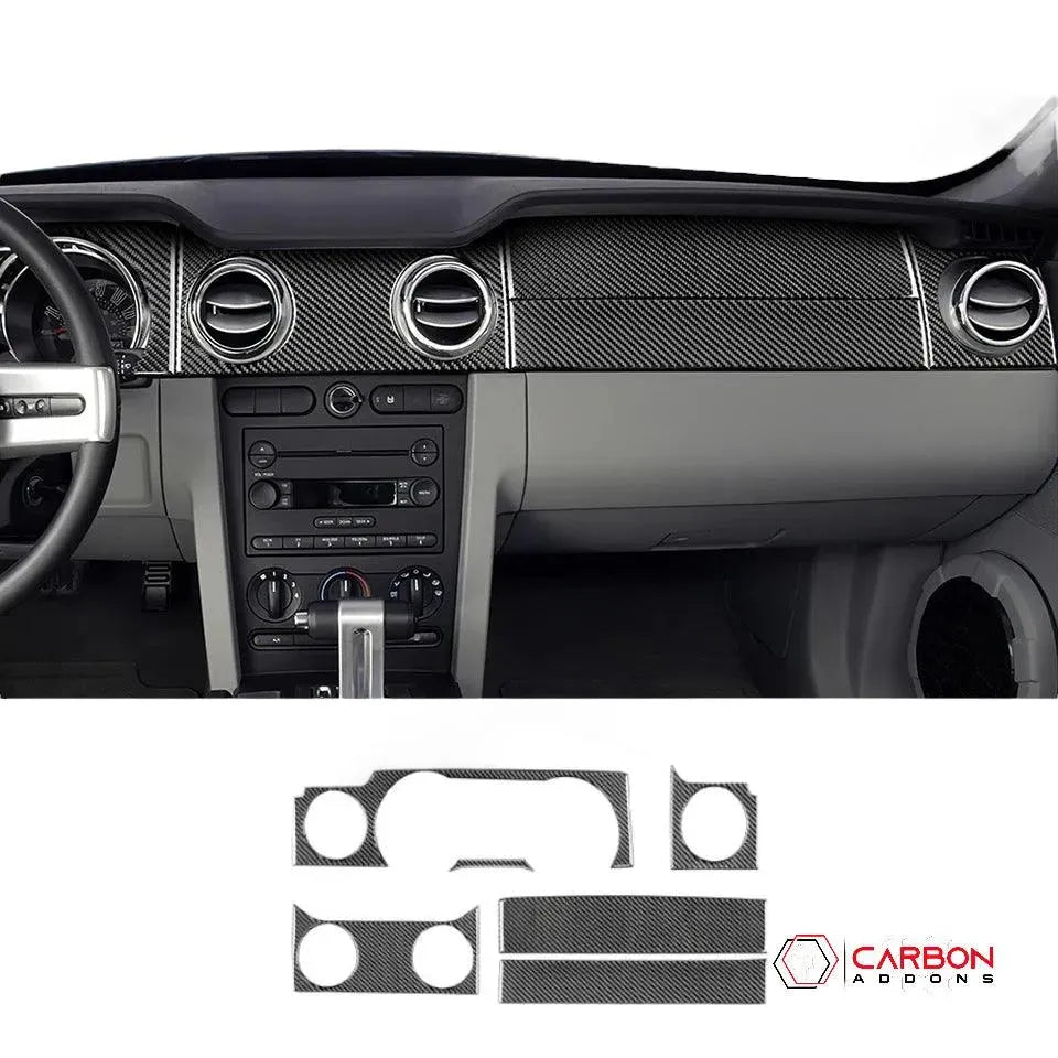 [6pcs] Real Carbon Fiber Dash Overlay Mustang 2005-2009