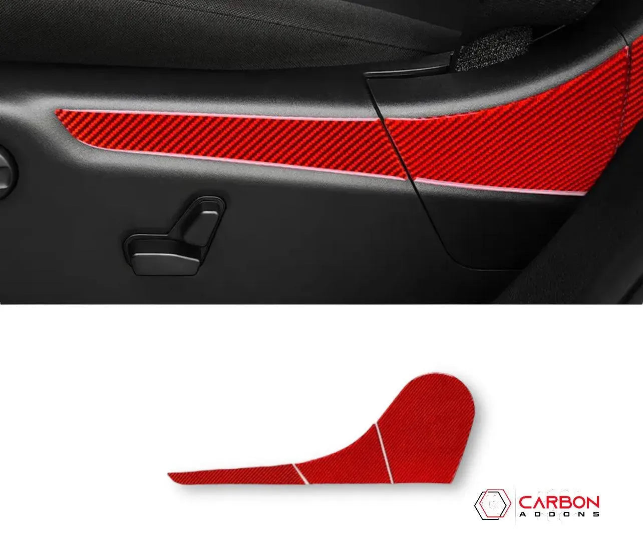 [6pcs] Real Carbon Fiber Front Seat Side Trim Overlay for 2011-2020 Dodge Durango
