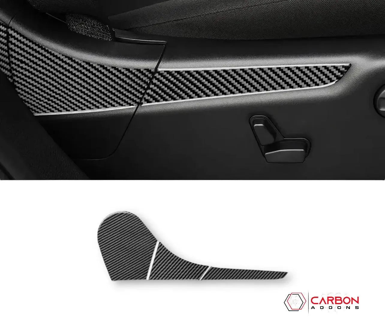 [6pcs] Real Carbon Fiber Front Seat Side Trim Overlay for 2011-2020 Dodge Durango