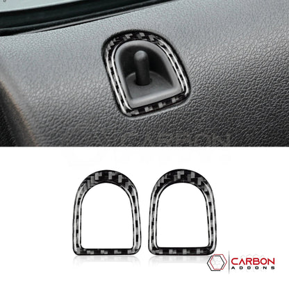 Real Carbon Fiber Door Lock Trim Overlay | Mustang 2005-2009