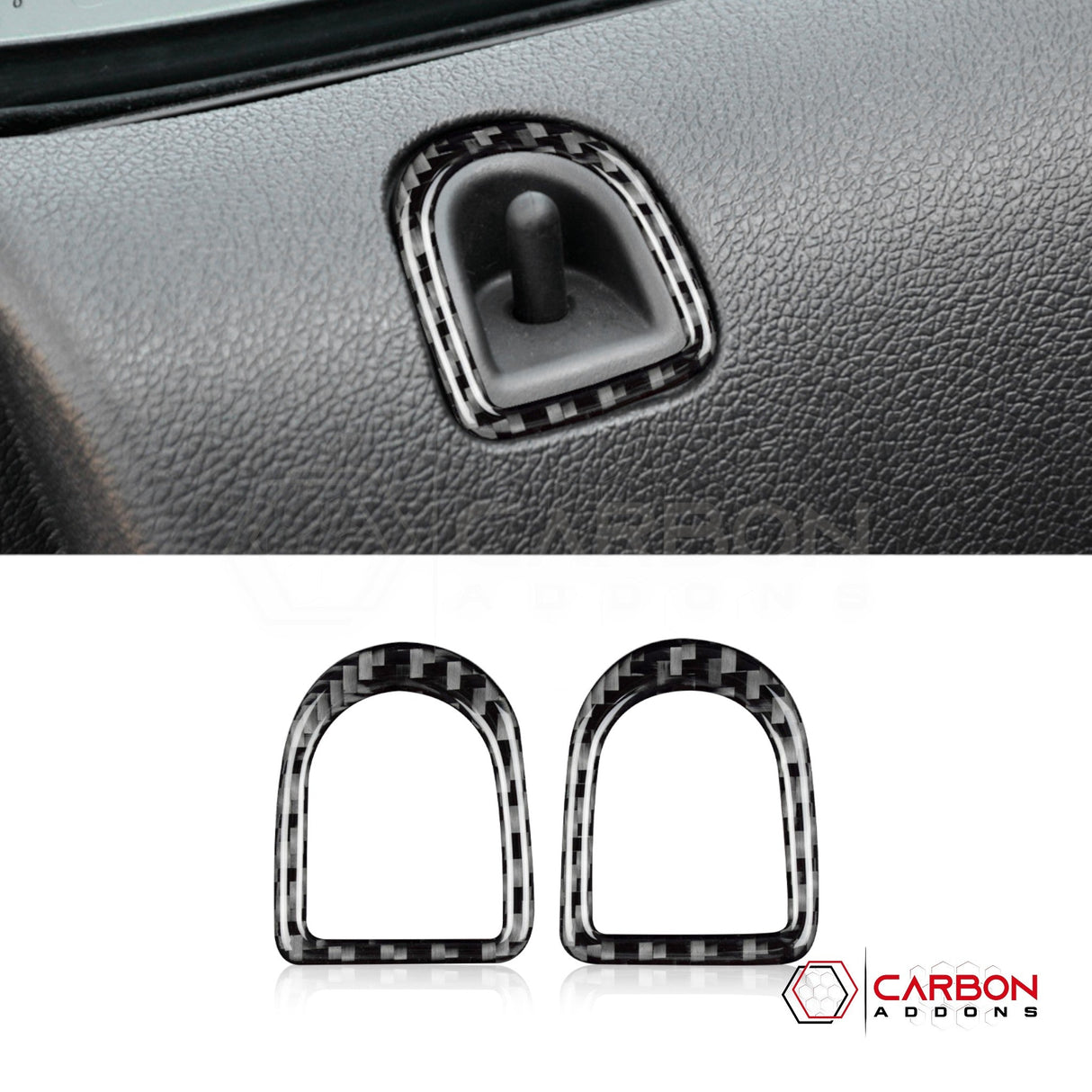 Real Carbon Fiber Door Lock Trim Overlay | Mustang 2005-2009