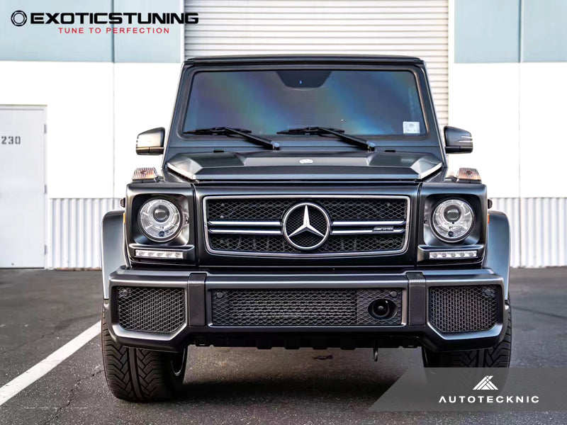 AutoTecknic Carbon Fiber Front Bumper Bull Bar Cover - Mercedes-Benz W463 G-Class
