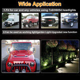 H5054 Kaslight 5x7 LED Headlights 7x6 Highlow Beam Sealed H4 9003 6054 Socket For Jeep Wrangler Yj Xj S10 Pickup Chevy Blazer Express Vancherokee Truck Ford E250