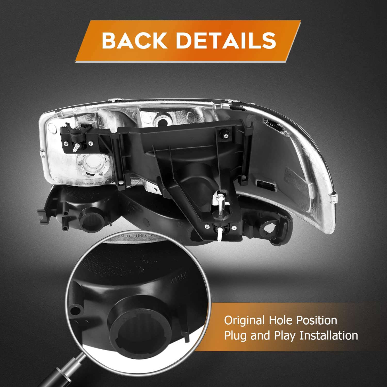 Lbrst Headlight Assembly For Gmc Sierra 1500 19992006 Classic 2007 2500 19992004 Black Housing Amber Reflector Clear Lens Driver And Passenger Side Headlamp