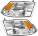 ADCARLIGHTS For 2009-2018 Dodge Ram Headlight Assembly Compatible with Ram 1500 / Ram 2500 3500 / 2010-2018 / Ram 2500 3500 / 2019-2021 Ram 1500 Classic, Chrome Housing Amber Reflector Replacement