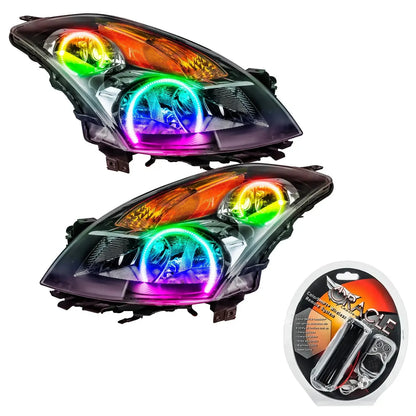 ORACLE Lighting 2007-2009 Nissan Altima Sedan Pre-Assembled Halo Headlights - Black Housing (Halogen)