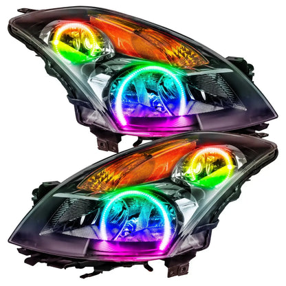 ORACLE Lighting 2007-2009 Nissan Altima Sedan Pre-Assembled Halo Headlights - Black Housing (Halogen)