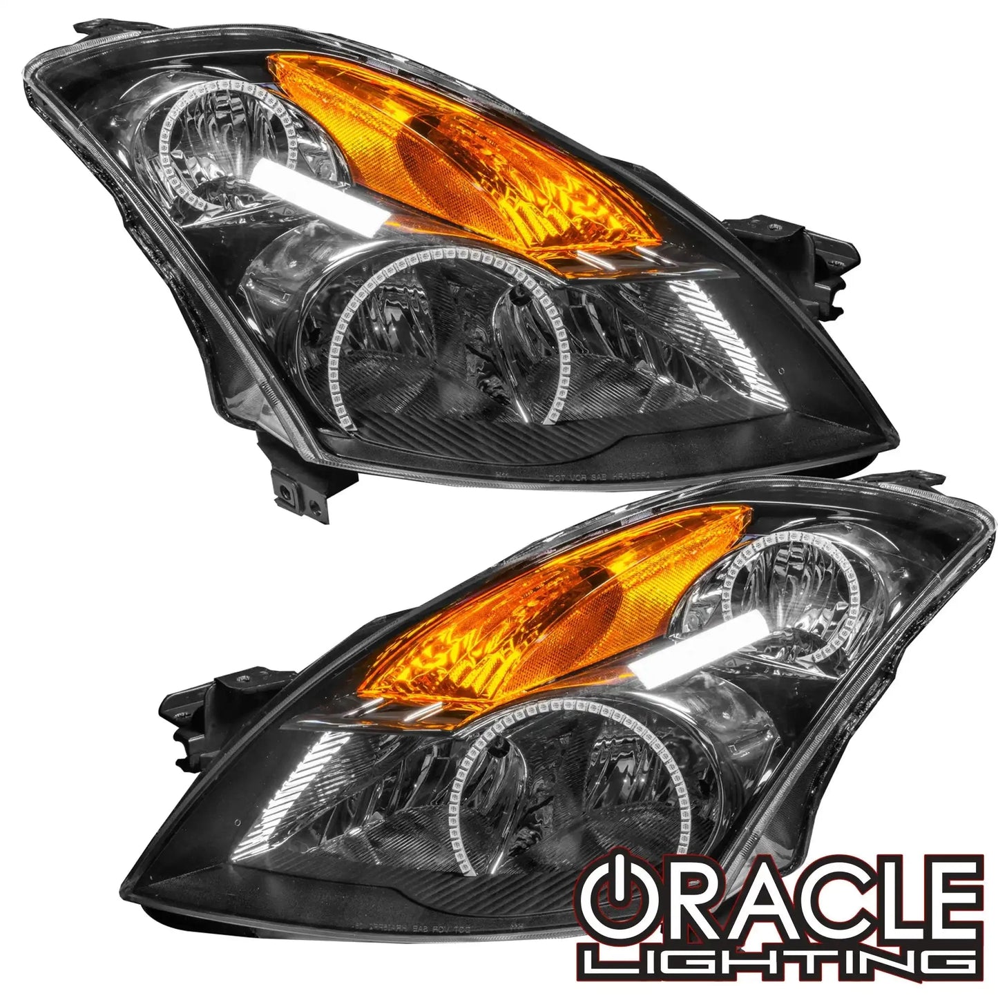 ORACLE Lighting 2007-2009 Nissan Altima Sedan Pre-Assembled Halo Headlights - Black Housing (Halogen)