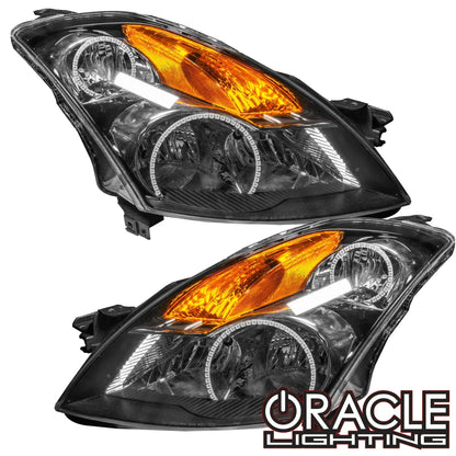ORACLE Lighting 2007-2009 Nissan Altima Sedan Pre-Assembled Halo Headlights - Black Housing (Halogen)