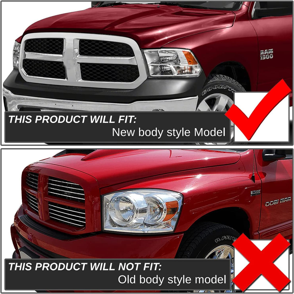 ADCARLIGHTS For 2009-2018 Dodge Ram Headlight Assembly Compatible with Ram 1500 / Ram 2500 3500 / 2010-2018 / Ram 2500 3500 / 2019-2021 Ram 1500 Classic, Chrome Housing Amber Reflector Replacement