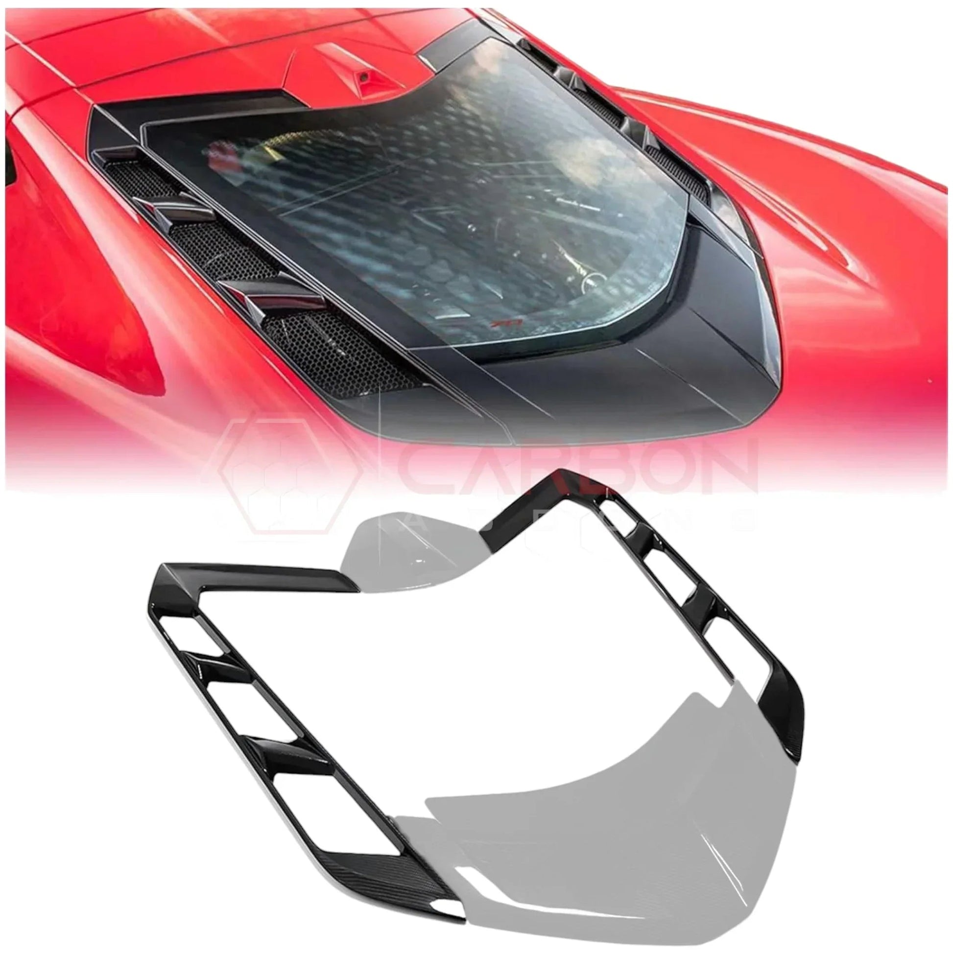 C8 Corvette Real Carbon Fiber Rear Hatch Vent Covers | Exterior Upgrade (2020–2027)