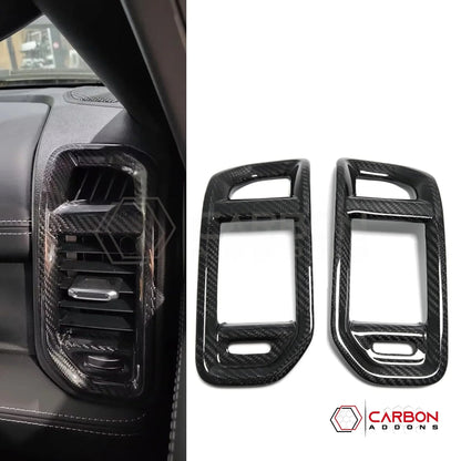 2019+ RAM 1500/TRX/RHO Dashboard Side AC Vent Trim Hard Carbon Fiber Cover