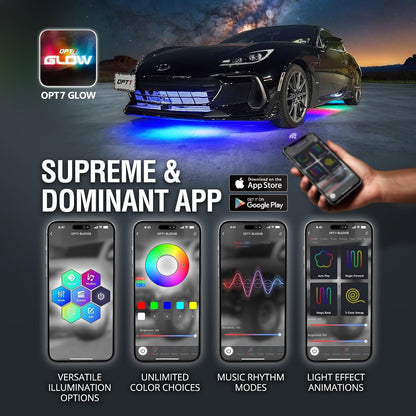AURA Exterior Pack Bundle (Grille LED Kit - Bluetooth Enabled APP + DreamColor Underglow LED Kit + Photon RGB Rock Light Kit)
