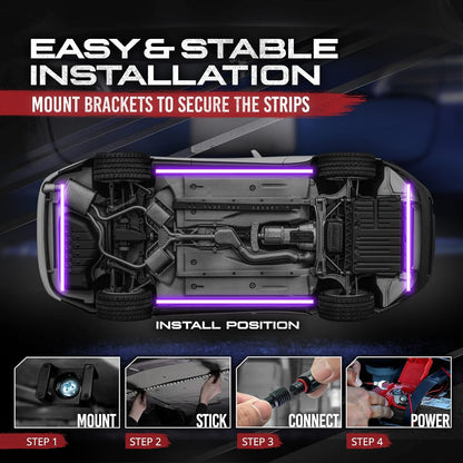 AURA Flexible LED Underglow Lighting Strip Kit