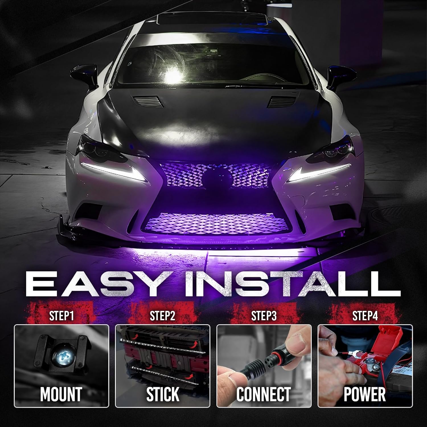 AURA Under The Hood Bundle ( Interior LED Kit + Engine Bay LED Kit + Grille LED Kit ) - Remote Control