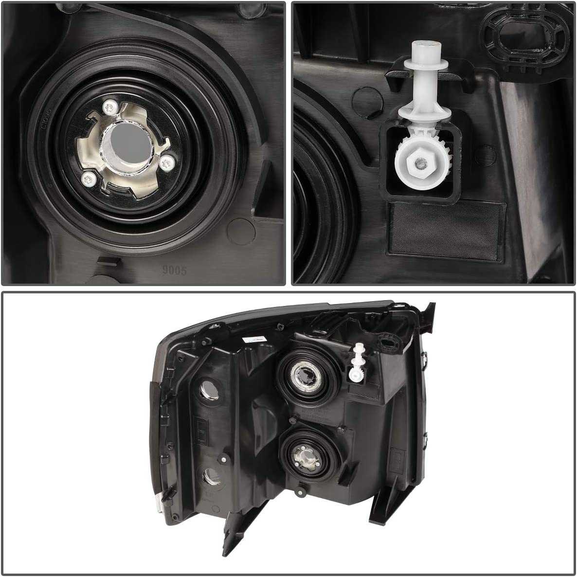 Dna Motoring Hlohcsil07smam Smoke Lens Amber Headlights Compatible With 0713 Silverado 1500