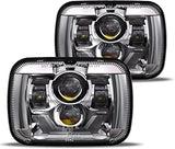 2020-2021 New Osram Chips 180w Dot 500 Brighter Antiglare H6054 5x7 7x6 LED Headlights With Turn Signal Drl Hilow Sealed Beam Compatible Jeep Cherokee Xj Wrangler Yj Ford Chevrolet Gmc Toyota Nissan Etc