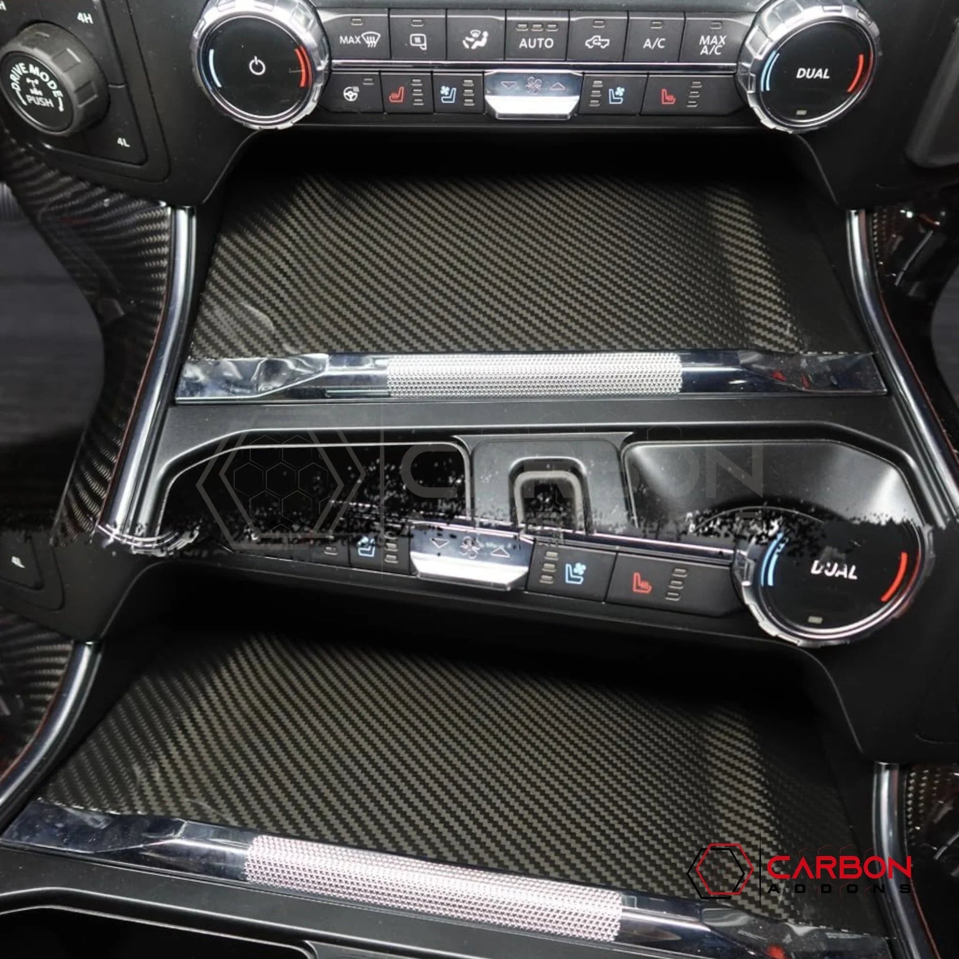 F150 2021-Up Center Console Wireless Charger/Coin Tray Hard Carbon Fiber Cover