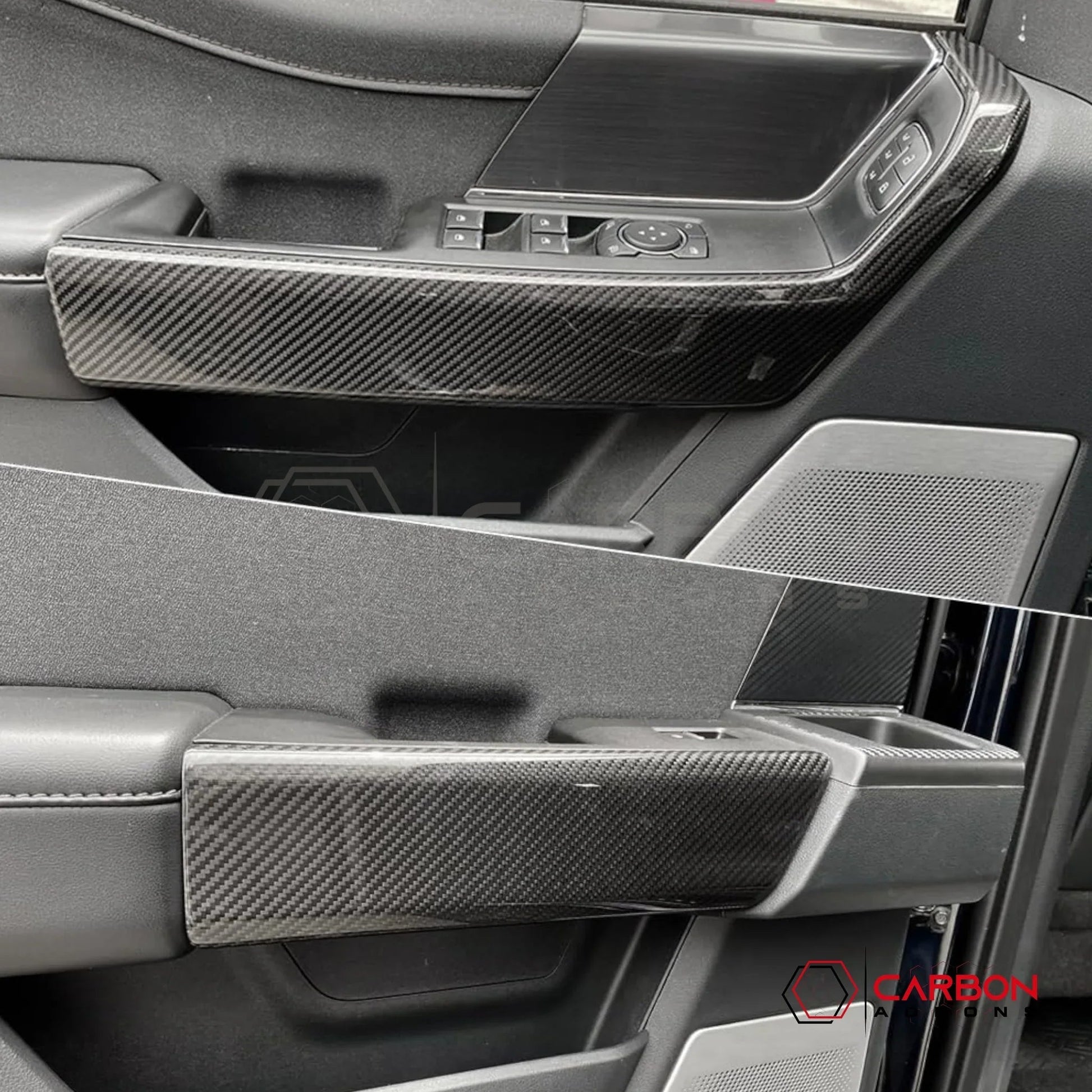 F150 2021-Up Door Panel Trim Hard Carbon Fiber Cover