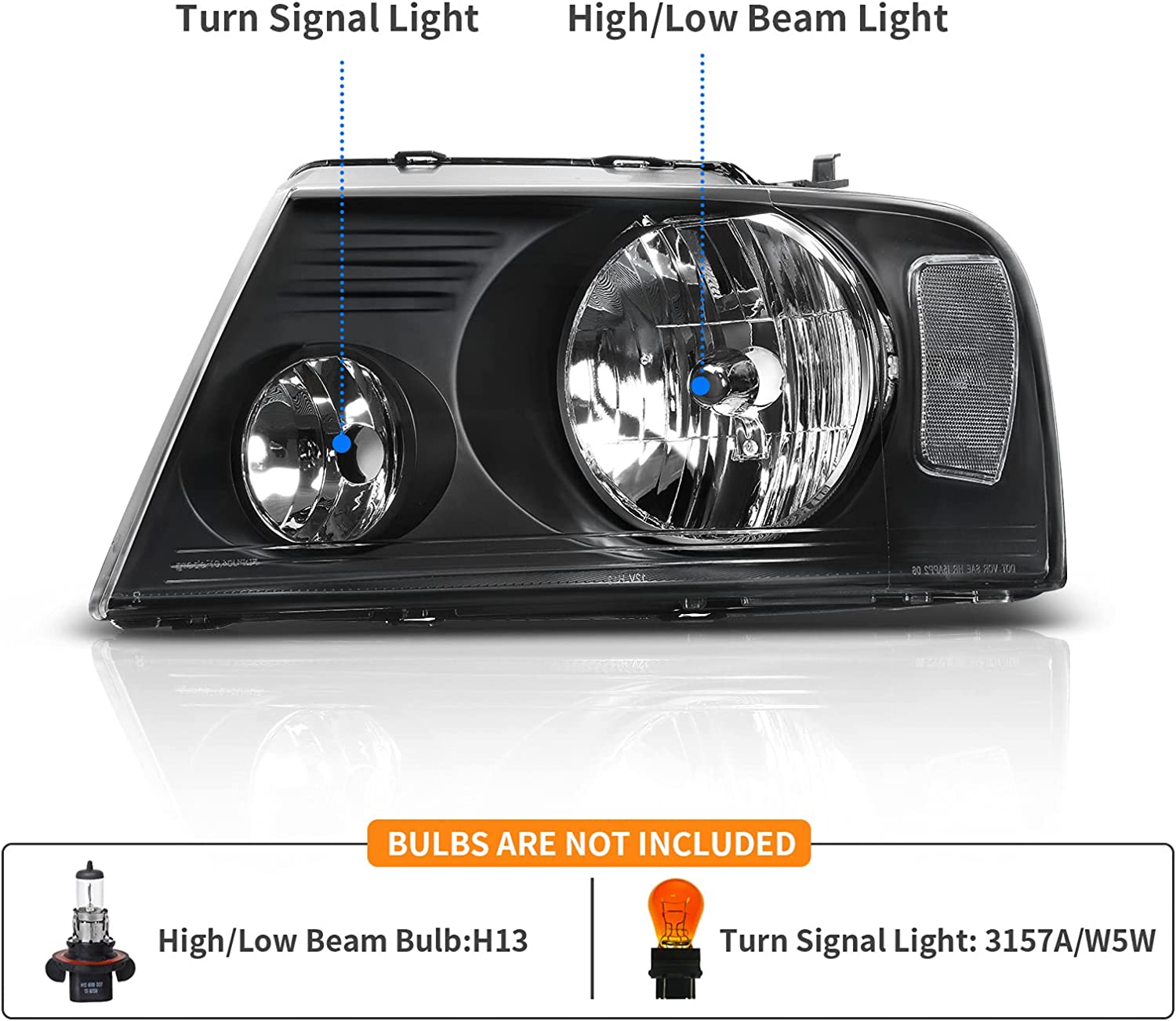 2004-2008 Ford F150 Reflector Headlights