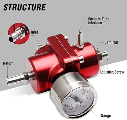 Megan Racing 3:1 Fuel Pressure Regular Red V2