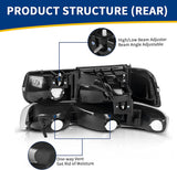 Autosaver88 Headlight Assembly Compatible With 9902 Chevy Silverado 1500 25000102 1500hd 2500hd 35000006 Tahoe Suburban 2500 Headlamp Bumper Lights Chrome Housing Amber Reflector