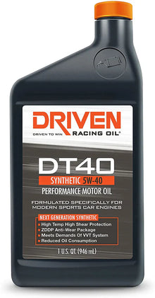 Driven Racing Oil DT40 5W-40 Synthetic European Sports Car Oil 1 Quart