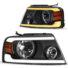 2004-2008 Ford F150 Switchback Turn Signal Headlights With Black Housing