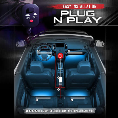 AURA LED Lighting Kit Triple Bundle (Halo + Interior + Underglow) for Dodge Challenger - Remote Control