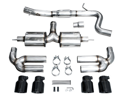 AWE Tuning AWE 22-24 Audi 8Y S3 Touring Edition Exhaust - Diamond Black Tips 3015-43897
