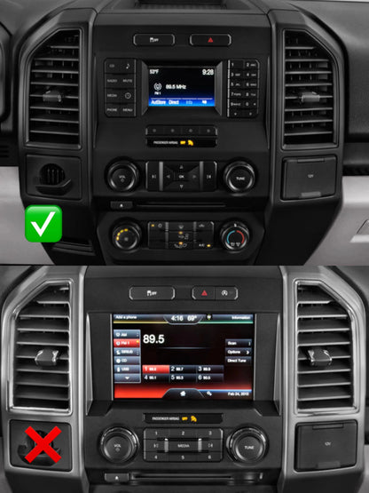[7pcs] Real Carbon Fiber Infotainment Radio Trim Overlay | 2015-2020 F150