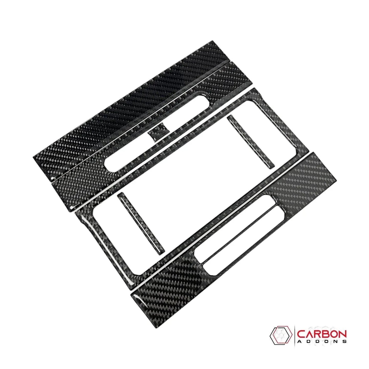 [7pcs] Real Carbon Fiber Infotainment Radio Trim Overlay | 2015-2020 F150