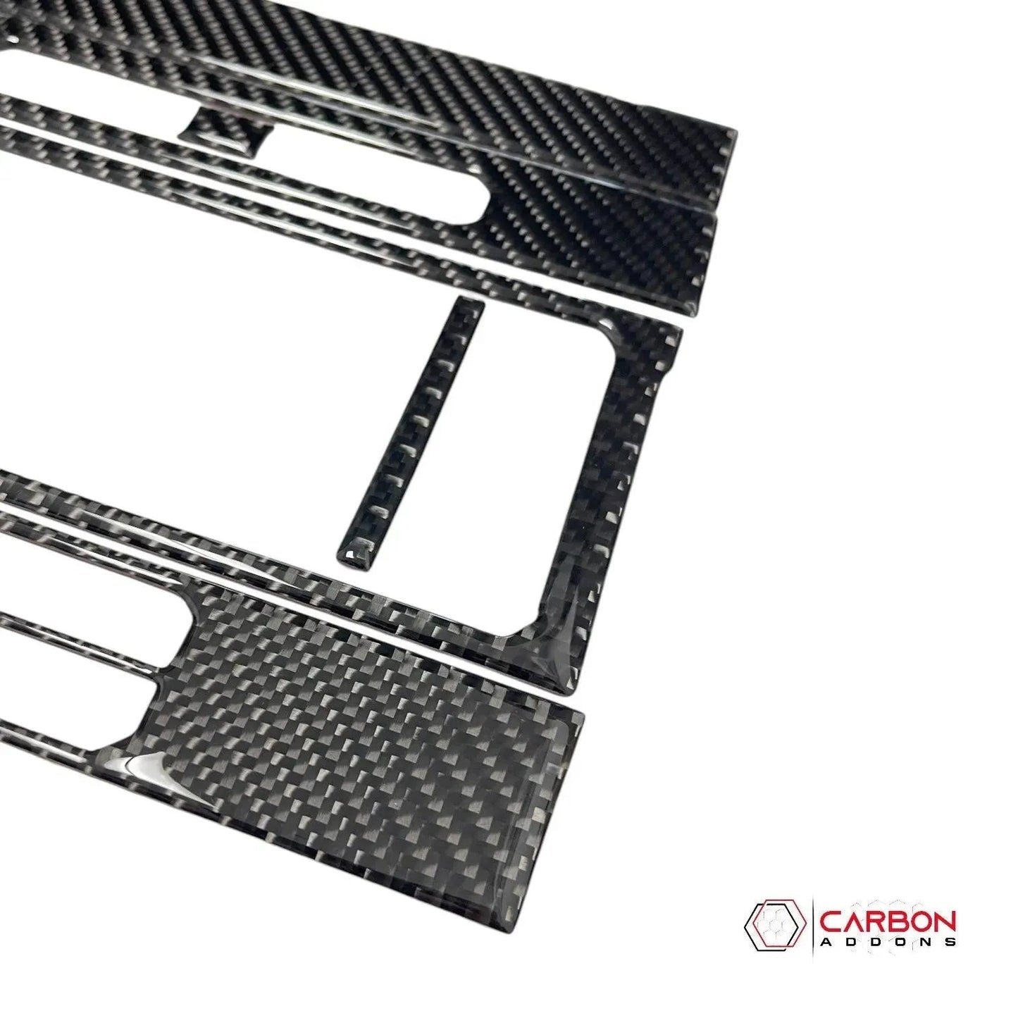 [7pcs] Real Carbon Fiber Infotainment Radio Trim Overlay | 2015-2020 F150