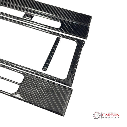 [7pcs] Real Carbon Fiber Infotainment Radio Trim Overlay | 2015-2020 F150
