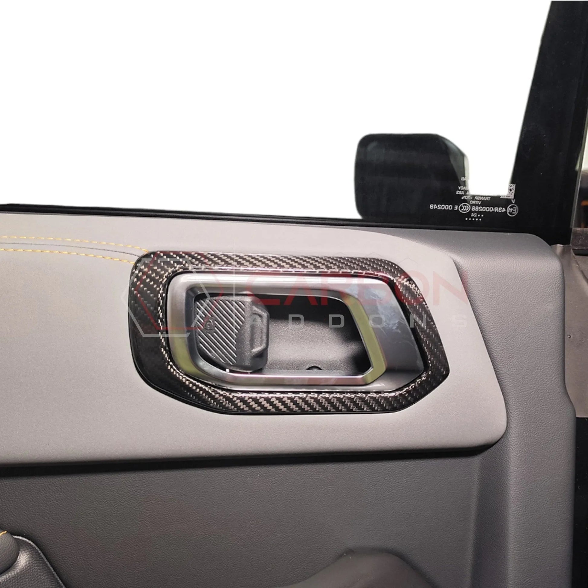 Real Carbon Fiber Interior Door Handle Trim Covers For 2021+ Ford Bronco