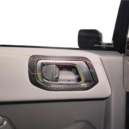 Real Carbon Fiber Interior Door Handle Trim Covers For 2021+ Ford Bronco