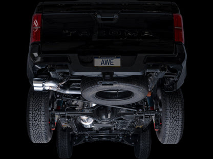 AWE Tuning AWE Exhaust for 4th Gen Toyota Tacoma Dual Chrome Silver Tips 3015-32254