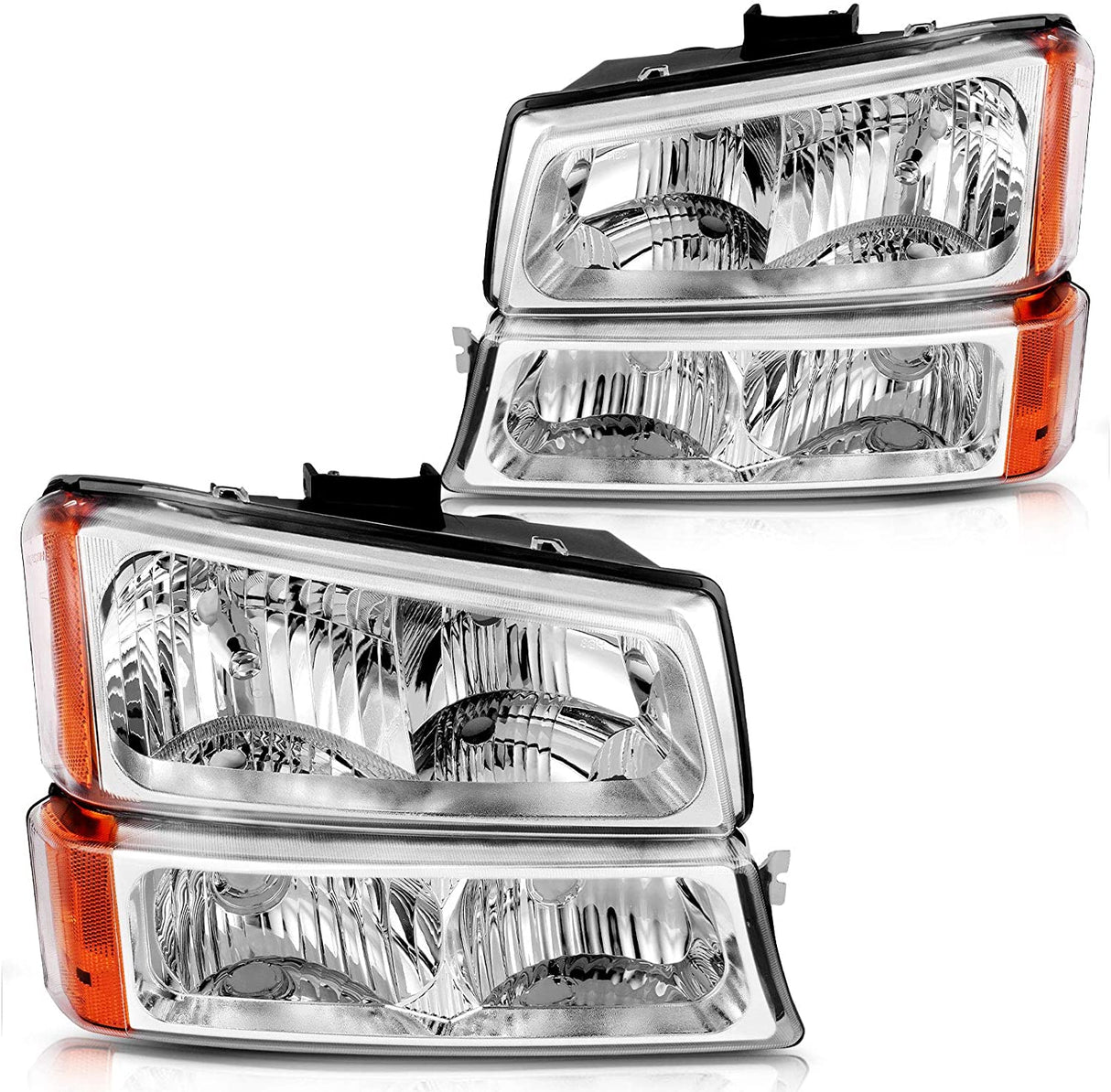 Dwvo Headlight Assembly Compatible With Chevy Silverado Avalanche 1500 2500 3500 Black Clear Housing