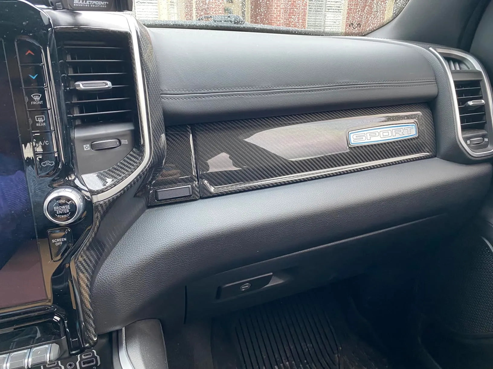2019+ RAM 1500/TRX Passenger Side Dashboard Trim Hard Carbon Fiber Cover