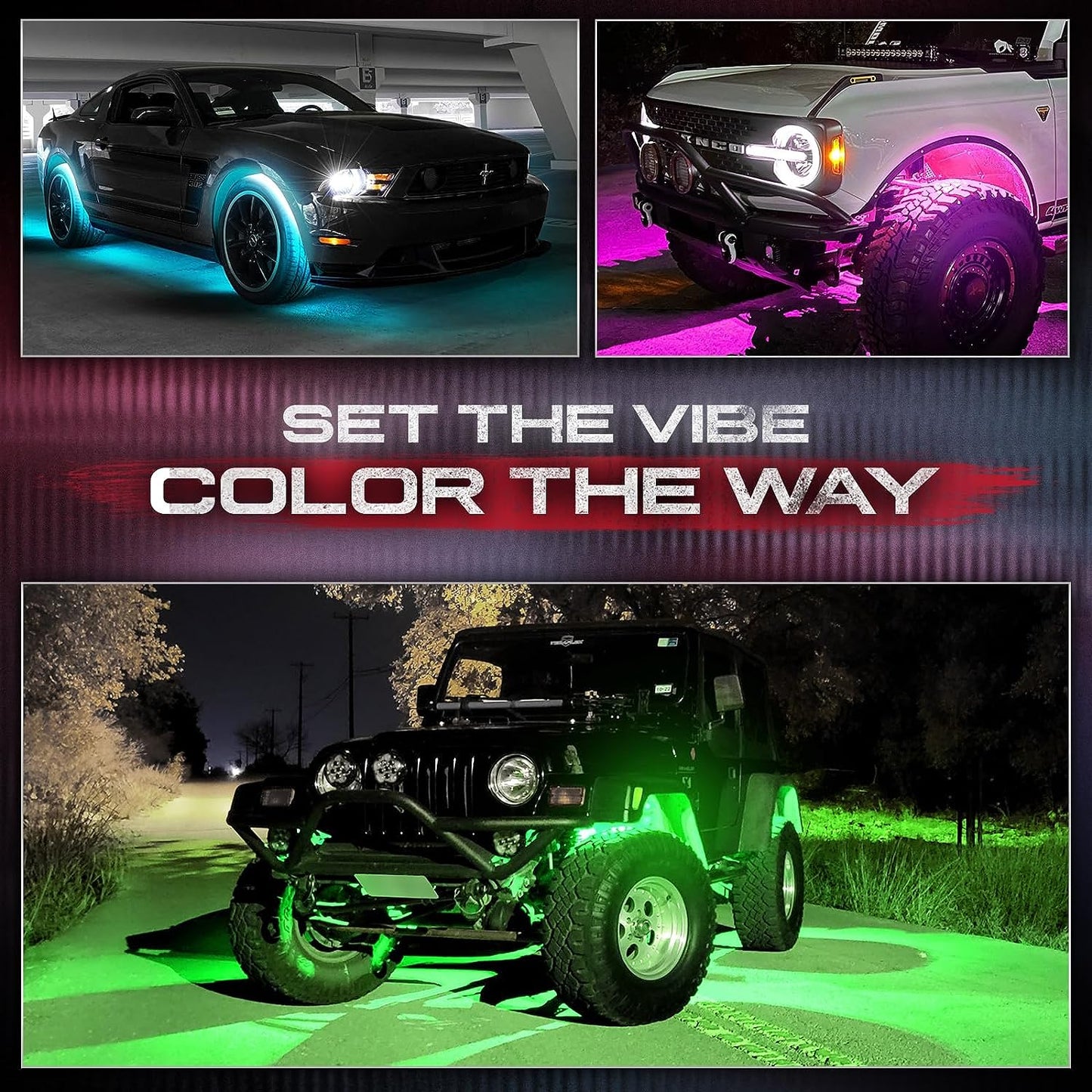 AURA Exterior Pack Bundle ( Wheel Well LED Kit + Grille LED Kit + Underglow LED Kit ) - Remote Control