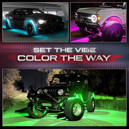 AURA LED Lighting Kit Bundle - Grille + Wheel Well + DreamColor Underglow - Remote Control