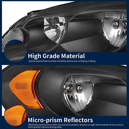 Autosaver88 Headlight Assembly Compatible With 20062013 Chevy Impala 06 07 Monte Carlo Replacement Headlamp Black Housing Amber Reflector Clear Lens A Oe
