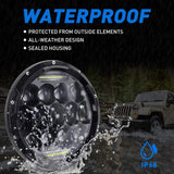 Aaiwa 7 Inch Round LED Headlight Daytime Running Light Dlr High Low Beam For Car Motorcycle With H4 H13 Adapter 2 Pack
