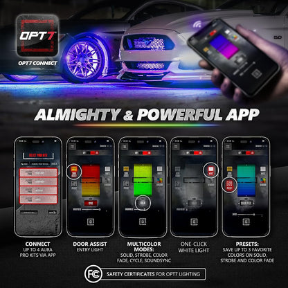 AURA PRO LED Lighting Kit for Truck Bundle (Grille LED Kit - Bluetooth Enabled APP + DreamColor Underglow LED Kit + Tailgate Triple Light Bar)