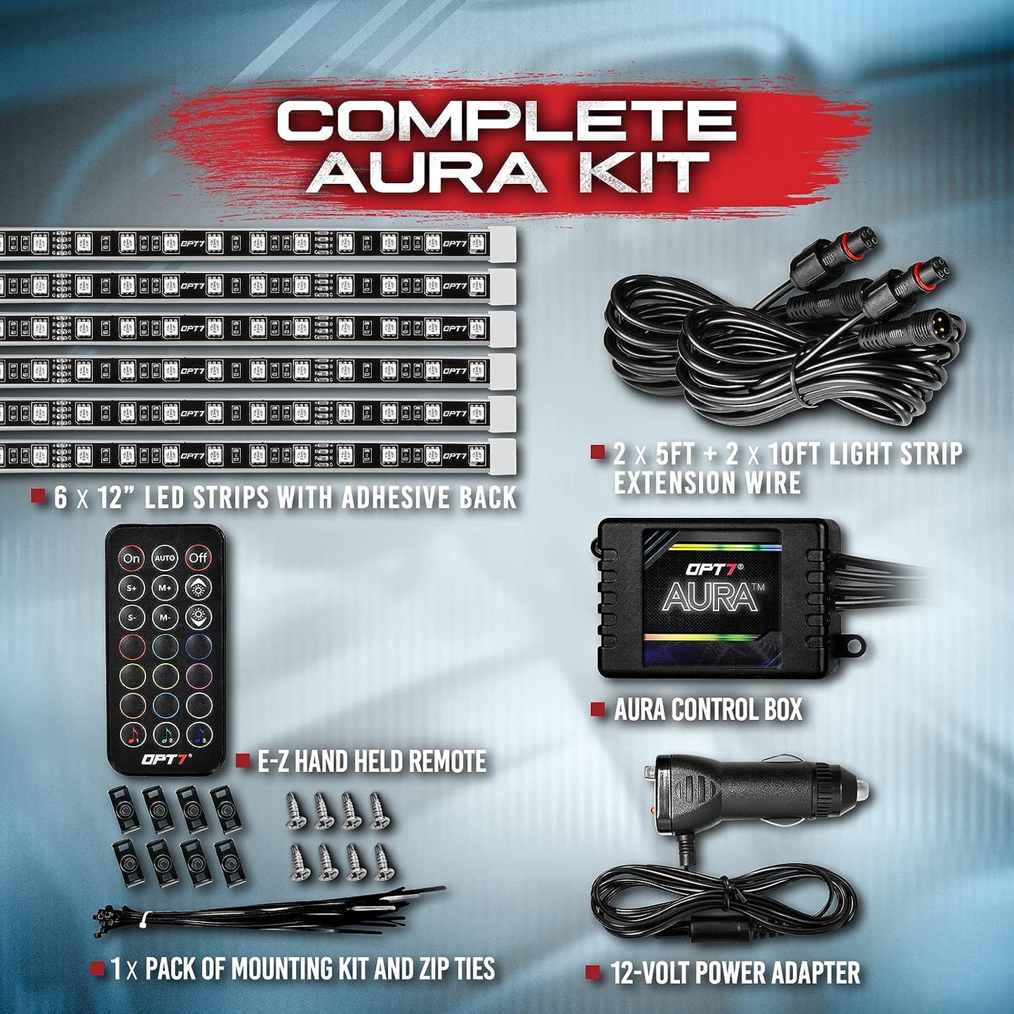 AURA LED Interior Ambient Lighting Kit - Remote Control Full Color Spectrum