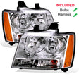 Amerilite For Chevy 0713 Tahoesuburbanavalanche Factory Style Replacement Headlights Pair Driver And Passenger Side Chrome Housing